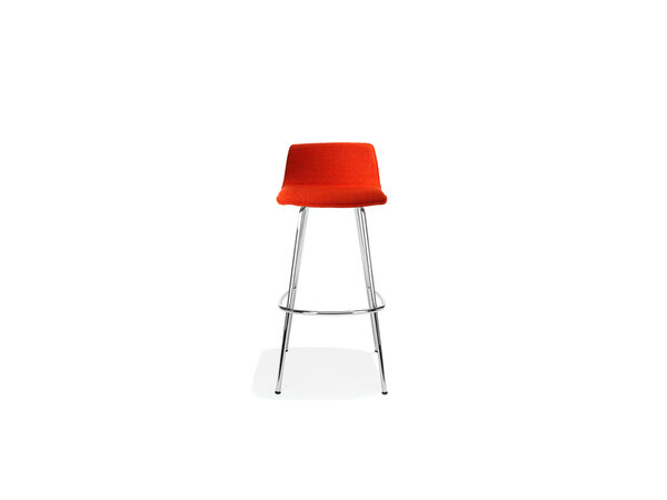 uni_verso stool on 4 metal legs, upholstered seat shell