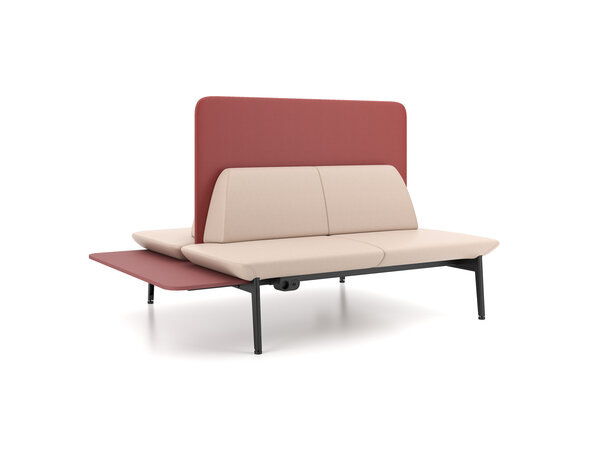 Genaya double-sided sofa with panel, freestanding or for integration