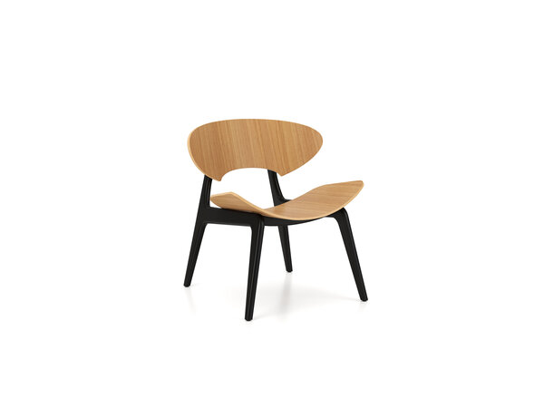 Kanu armchair on 4 wooden legs