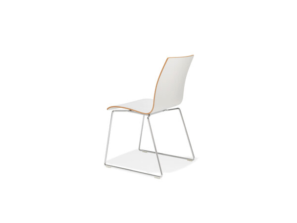 Trio chair on sled metal frame