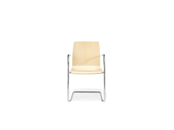 Trio cantilever frame chair with armrests