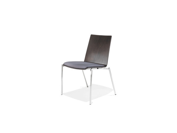 Duo chair on 4 metal legs, integrated frame linking