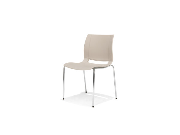 uni_verso chair on 4 metal legs, plastic seat shell
