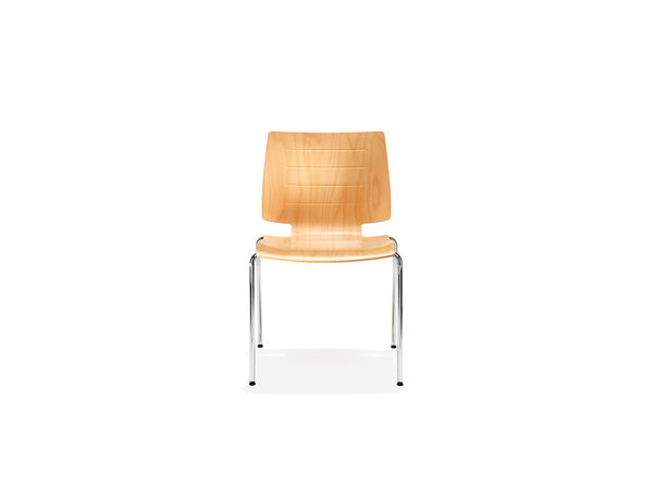 uni_verso chair on 4 metal legs, plywood seat shell