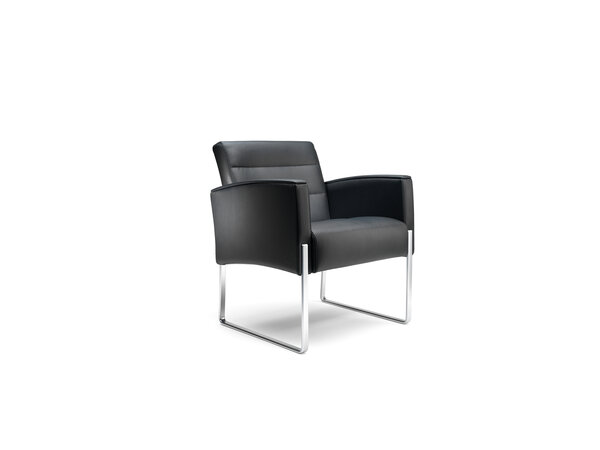 Vega armchair on sled metal frame