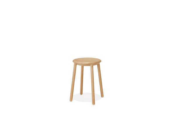 Creva stool on 4 wooden legs