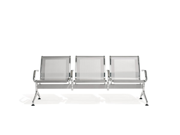 Terminal 2-seater, 3-seater, 4-seater bench, metal seat shells