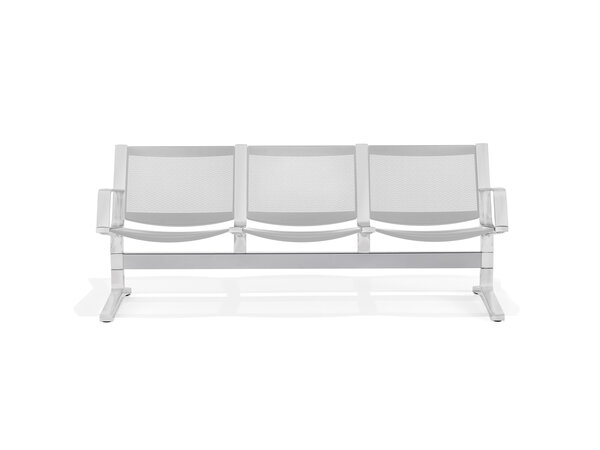 8000 2-, 3-, 4-, 5-, 6-seater bench, metal seat and back