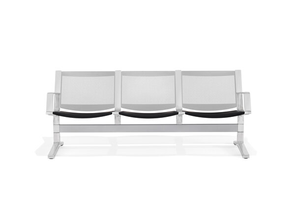 8000 2-, 3-, 4-, 5-, 6-seater bench, PU seat, metal back