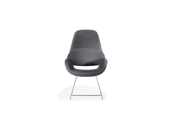 Volpe stool/armchair on sled metal frame