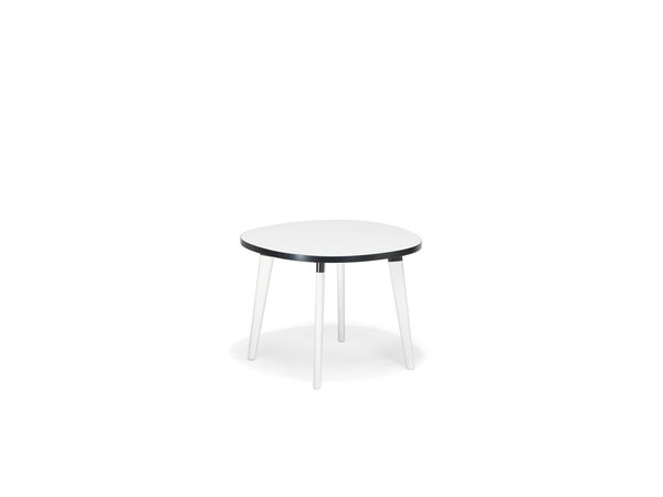 san_siro pebble-shaped/round occasional table with wooden frame