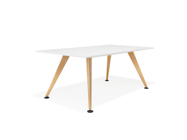 Comta rectangular table with wooden legs
