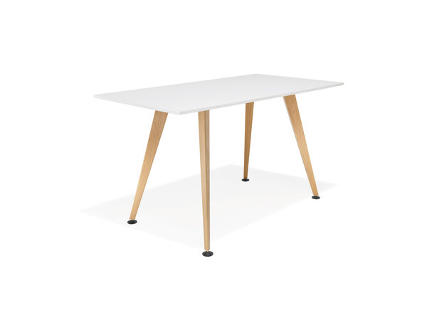 Comta rectangular bar table with wooden legs