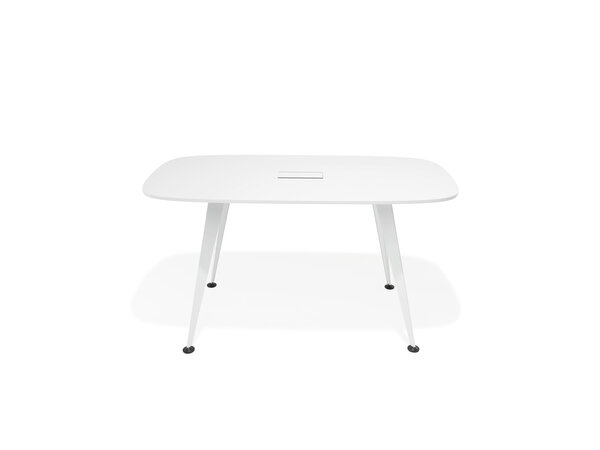 Comta stadium-shaped table with metal legs